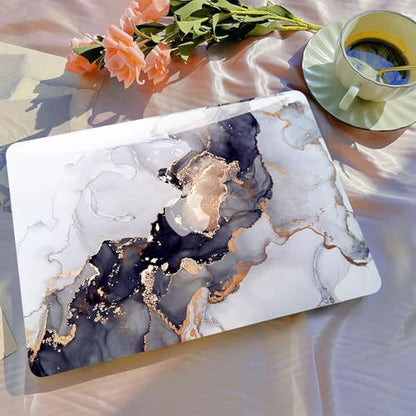 B BELK Compatible with MacBook Air 13 inch Case 2021 2020 2019 2018 M1 Chip | A2337 A2179 A1932, Plastic Hard Shell for MacBook Air 13.3 inch Case with Keyboard Cover&Screen Protector, Blue White Marble - color: Blue White Marble