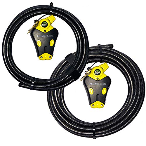 Master Lock - Two Python Adjustable Cable Locks Keyed Alike, 1-12ft, 1-20ft, 8413KACBL-1220 - size: 1-12 ft, 1-20 ft