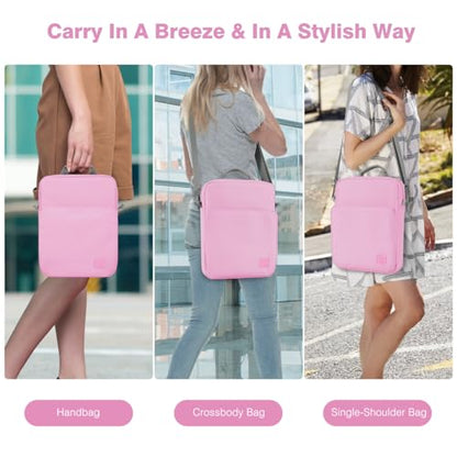 Dadanism 9-11 Inch Tablet Sleeve Bag Carrying Case with Shoulder Strap | Fits iPad (A16) 11", iPad 10th Gen 10.9", iPad Air M4/Pro M5 11", iPad 9/8/7th 10.2", Galaxy Tab A11+ Plus 11", Flowers Pink - color: Flowers Pink, size: 9-11 Inch