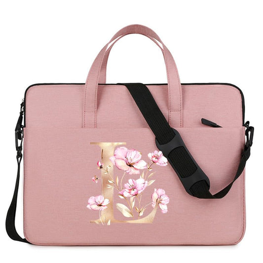 Computer Bag For Men & Women, With Initial Laptop Bag,14/15inches Messenger bag For Office、Business、Travel、School - color: Pk-l
