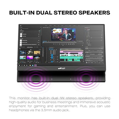 MP Mobile Pixels Fold Portable Monitor, 15.6 "1080P Full HD Laptop Monitor | Plug and Play USB C/HDMI Travel Monitors with Smart Case for macOS/Windows/Android/Switch - size: 15.6" Fold