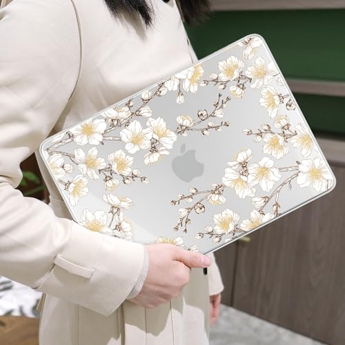 MEEgoodo 4-in-1 Printed Case for MacBook Neo 13 inch 2026 Release Model A3404, Laptop Hard Shell Cases with Keyboard Skin & Screen Protector & Webcam Covers, Cherry Branches - color: Cherry Branches