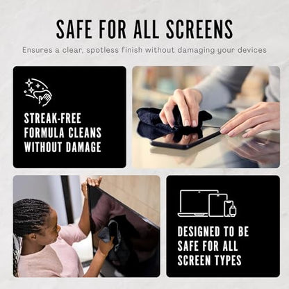Delete Screen Cleaner Spray Kit, 16oz Bottle and 12"x12" Microfiber Cloth - style: 16oz, 1 Pack