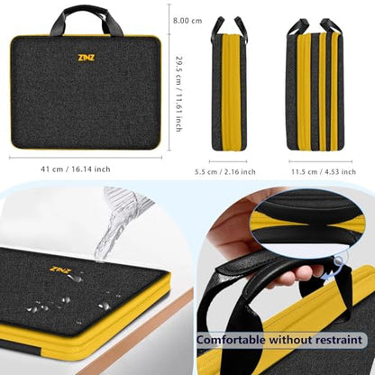 Slim Expandable Laptop Case 15.6 Inch Sleeve Upgraded Protective Durable Recycled Carrying Case Compatible with MacBook 15" & 16" and Most 15" 15.6" 16" Notebook,BK01YL01 - color: Bk01yl01, size: 15.6"