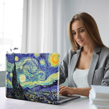 Funut Compatible with MacBook Air 13 inch Case 2021 2020 2019 2018 Model A2337 M1 A2179 A1932 Plastic Hard Shell Case Protective Cover for MacBook Air 13 with Touch ID, Van Gogh Starry Sky - color: 01 Starry Night, size: Mac Air 13" 2018-2022(A1932/A2179/