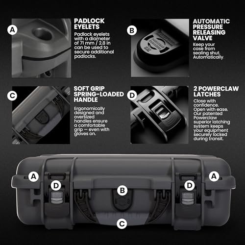 NANUK 910 Hard Case with Customizable Cubed Foam, IP67 Waterproof, Dustproof and Impact Resistant, 14.3” x 11.1” x 4.7”, Rugged Construction for Ultimate Protection, Made in Canada – Graphite - color: Graphite, style: Cubed Foam