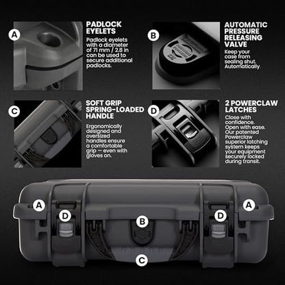 NANUK 910 Hard Case with Customizable Cubed Foam, IP67 Waterproof, Dustproof and Impact Resistant, 14.3” x 11.1” x 4.7”, Rugged Construction for Ultimate Protection, Made in Canada – Graphite - color: Graphite, style: Cubed Foam