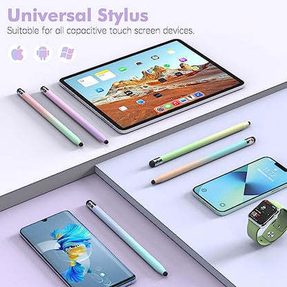 5Pcs Stylus Pens, 2 in 1 Stylists Stylus Pen for Touchscreen | Stylus for iPhone, iPad, Android Samsung Tablets Universal Touchscreen, High Sensitivity, Capacitive,with 10 Rubber Tips
