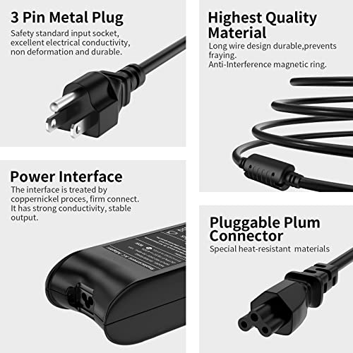 90W Laptop Charger Compatible with Dell Latitude D630 D830 5480 D820 D620 D610 D520 E4310 E4300 E5400 E5500 E5510 5591 Chromebook 11 3120 3180 3189 0J62H3 PA-10 PA-12 PA12 Power Supply Cord - size: 90 W 7.4x5.0 Mm