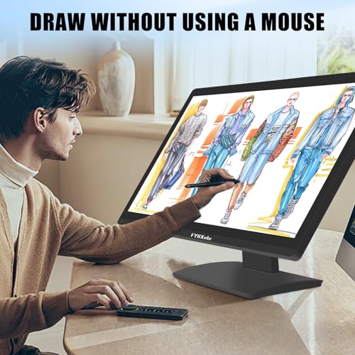 FYHXele 24 Inch Touchscreen Monitor, IPS FHD 1080P Touch PC Display, 100Hz, LED Backlit Multi-Touch Monitor, VESA, HDMI & VGA & USB Computer Touch Screen for Gaming, Business, Warehouse, Bar, Gym - color: Black-24"