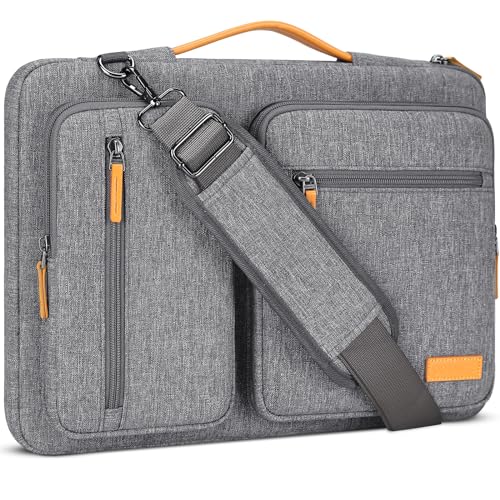 DOMISO 15.6 inch Laptop Case Sleeve Protective Cover Compatible with MacBook Pro 16 M4 M3 M2/Pro Max,15.6-16 inch HP Dell ASUS Lenovo Chromebook,Waterproof Computer Bag with Shoulder Strap,Grey - color: Grey, size: 15.6 inch