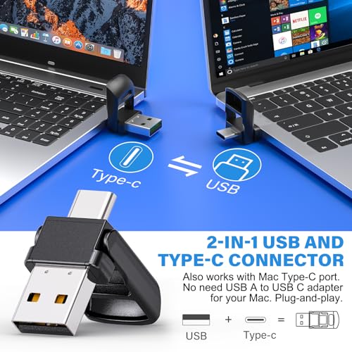 Presentation Clicker Wireless Presenter Remote Clicker for 2-in-1 USB Type C Powerpoint Clicker with Clicker, RF 2.4GHz USB C Presentation Remote PPT Slide Advancer for Mac/Google Slide/Keynote - style: USB C+USB A