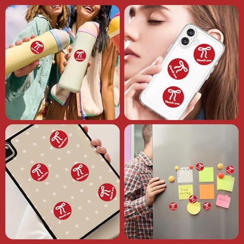 for iPad Case with 10 sets Cute DIY Vinyl Laptop Stickers Tweezers Decals, Waterproof Aesthetic Stickers Suitable for Phone, Water Bottles, Cups, Suitcases, Anywhere-Red-White Polka Dot Bow - color: Red-white Polka Dot Bow