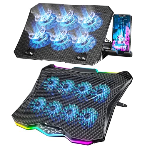 AICHESON S039 Blue Laptop Cooler and AA3 Gaming Laptop 8 Cooling Fans Set