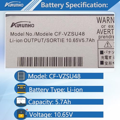 CF-VZSU48 Laptop Battery Replacement for Panasonic Toughbook CF-19 CF19 MK1 MK2 MK3 MK4 MK5 MK6 MK7 MK8 Series CF-VZSU48U CF-VZSU28 CF-VZSU48R CF-VZSU50 CF-VZSU58U 10.65V