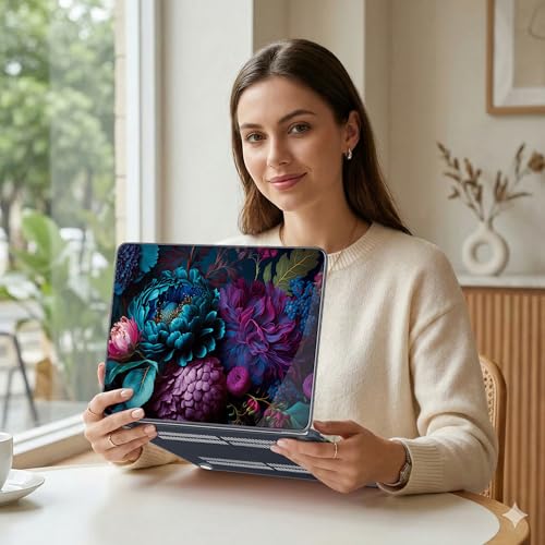 MEEgoodo Printed Case for New MacBook Neo 13 inch 2026 Release(Fit Model A3404), Laptop Hard Shell Cases with Keyboard Skin & Screen Protector & Webcam Covers, Beautiful Fantasy Flower - color: Beautiful Fantasy Flower