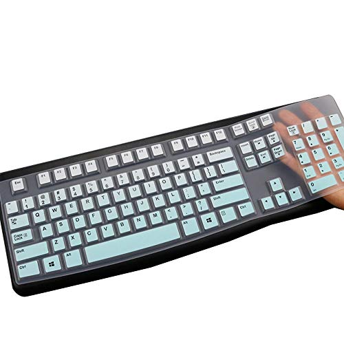 MUBUY Keyboard Cover Skin Protector for Logitech MK120 K120 Wired Keyboard, Keyboard Protective Skin US Layout (NOT Fit Other Model Keyboards)-MIntGreen - color: MintGreen