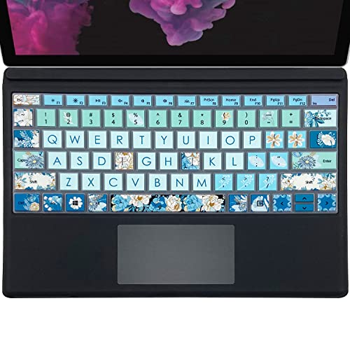 Silicon Keyboard Cover Skin for Microsoft Surface Pro 7/6/5,2019,2018,2017 Keyboard,US Layout,Peony - color: Peony