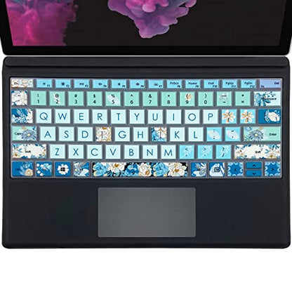Silicon Keyboard Cover Skin for Microsoft Surface Pro 7/6/5,2019,2018,2017 Keyboard,US Layout,Peony - color: Peony