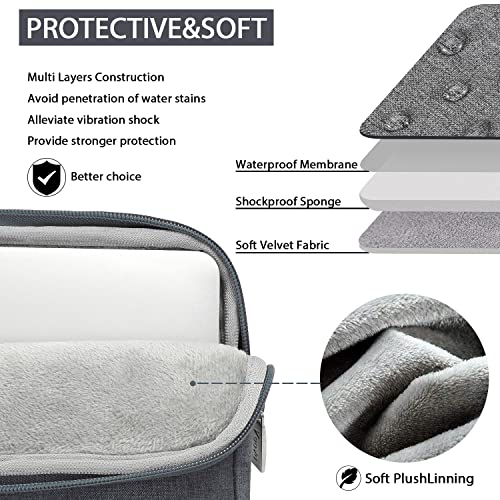 Voova Laptop Case 13 14 15 16 17 Inch with Shoulder Strap, Waterproof Laptop Bag Sleeve Slim Briefcase - color: Grey, size: 15-16 inch