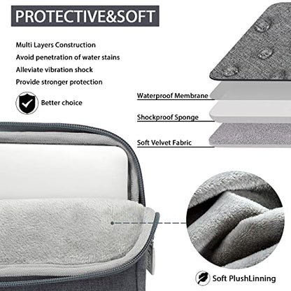 Voova Laptop Case 13 14 15 16 17 Inch with Shoulder Strap, Waterproof Laptop Bag Sleeve Slim Briefcase - color: Grey, size: 15-16 inch