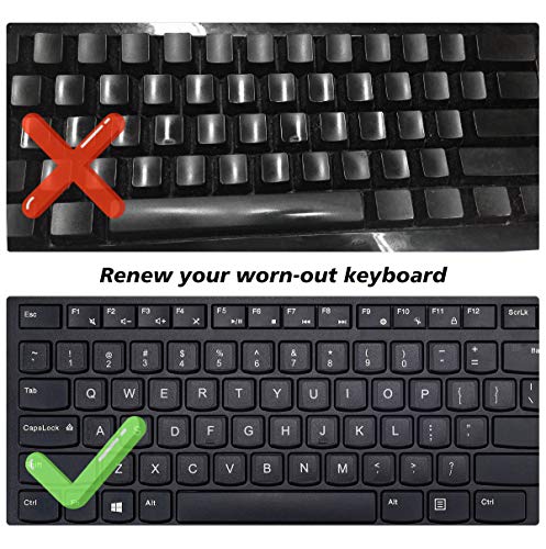 3PCS Universal English Keyboard Letter Stickers, Replacement English Keyboard Stickers with Black Background and White Lettering for PC Computer Laptop Desktop-English
