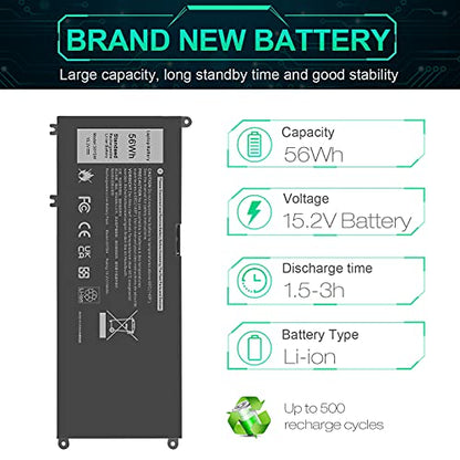 ASUNCELL 56WH 33YDH Battery for Dell Inspiron 17 7000 7786 7779 7773 7778 G3 3579 3779 G5 5587 G7 7588 15 7577 Latitude 13 3380 14 3490 15 3590 3580 99NF2 PVHT1 P72F P30E 81PF3 081PF3 P30E001 - size: 33YDH 8.94 × 4.96 × 0.71 in