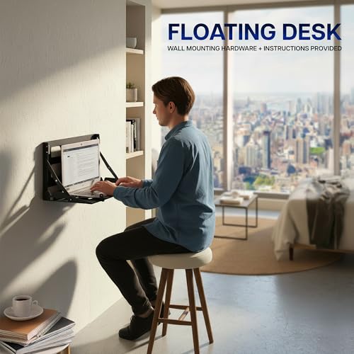 VIVO Black Flip Down 13 to 17 inch Laptop Tray Holder, Mount-FDLAP1 | Designed for Wall-Mounted Floating Workstation or VESA Stand Accessory, Space Saving, Holds 22 lbs