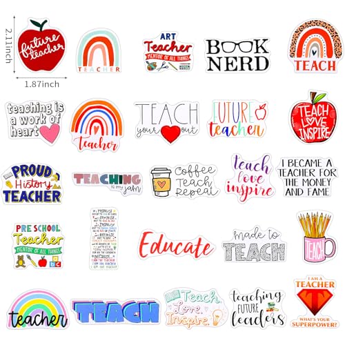 100 Pcs Back to School Waterproof Stickers Teacher Appreciation Gift Decals Laptop Inspirational Quotes Stickers for Water Bottle Scrapbook Journal