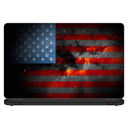 Flags | Custom Fit Made to Order Laptop Notebook Skin Vinyl Sticker Cover Decal Fits 13.3" 14" 15.6" 16" HP Lenovo Apple Mac Dell Compaq Acer Dark Distressed American Flag Sky Stars Galaxy - color: Style 8
