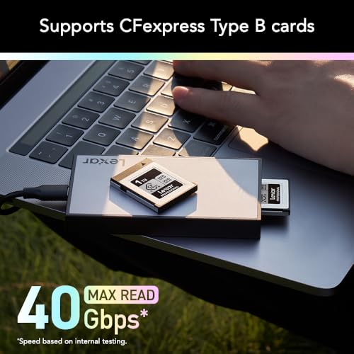 Lexar Workflow CFexpress Type B 4.0 Card Reader, Up to 40Gbps, USB-C | Supports CFexpress Type B Cards, Compatible with PC, Laptop, Tablet, Smartphone, USB-C Cable, Lightweight, LPWF740N-6ANGL - style: CFexpress 4.0 Type B USB-C