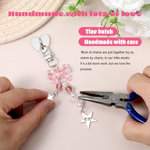 3PCS Pink Butterfly Charm Set with Dust Plug Type C/USB C Heart Grip Holder, Cute Aesthetic Y2k Hook for E-Reader Charm Chain Accessories Compatible Phone Case