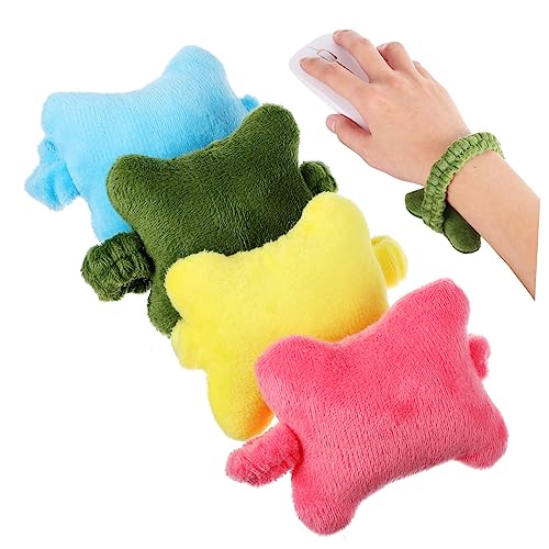 4pcs Elastic Band Mouse Wrist Support Pad Comfortable Mouse Mat for Desk Wrist Cushion for Laptop Computer