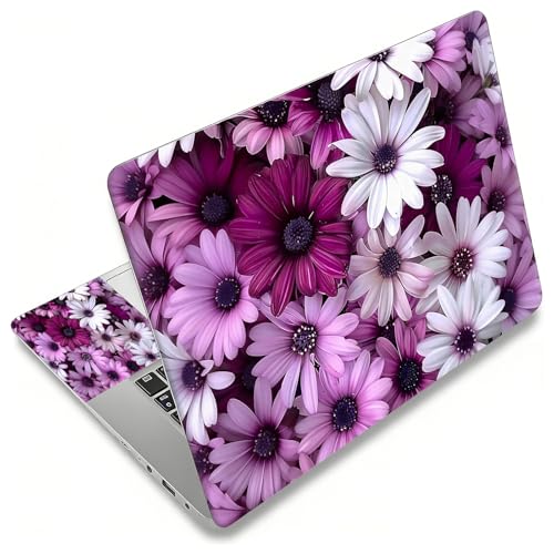 Laptop Skin Sticker Decal, Universal Reusable Vinyl Laptop Cover for 12" 13" 13.3" 14" 15" 15.4" 15.6" Notebook PC, Reusable Waterproof Scratch-Resistant with 2 Wrist Pads,Chrysanthemum Wildflower - color: Chrysanthemum Wildflower