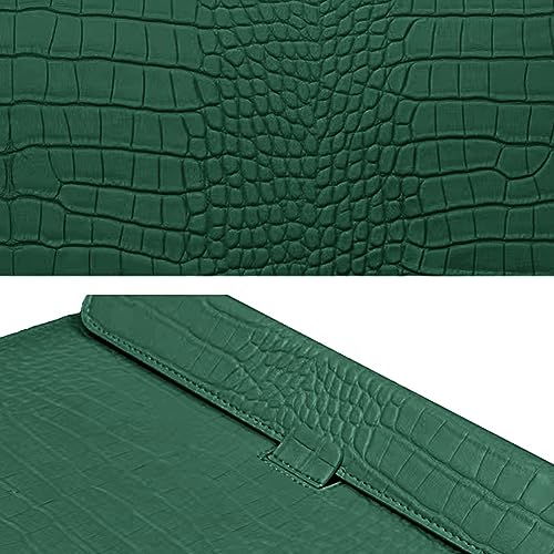 Laptop Sleeve Bag for 2023-2026 MacBook Air 15 inch A3448 M5 M4 M3 M2 Crocodile Grain PU Leather Flap Style Case Notebook Bag for Mac Pro 16 M1 A2485 A2141 2019-2026,Pro 15 2012-2019,Green - color: Green