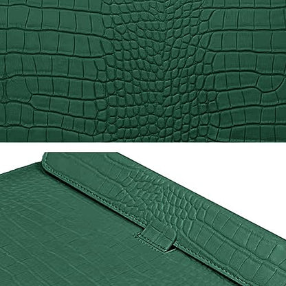 Laptop Sleeve Bag for 2023-2026 MacBook Air 15 inch A3448 M5 M4 M3 M2 Crocodile Grain PU Leather Flap Style Case Notebook Bag for Mac Pro 16 M1 A2485 A2141 2019-2026,Pro 15 2012-2019,Green - color: Green