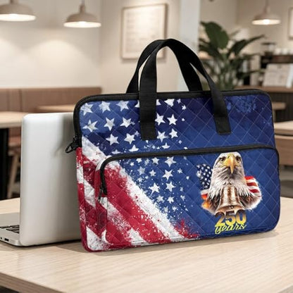 Laptop Sleeve, Laptop Cover with Adjustable Strap Computer Bag Tablet Notebook Sleeves Handbag Messenger Briefcase - color: Us 250 Years Print