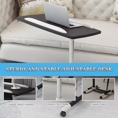 Laptop Table, Height Adjustment Workstation, Training Institution Sit Stand Standing Desk, 45° Flip Desktop Standing Desk, Mobile Sofa Side Table(Black) - color: Black