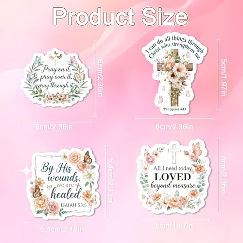 Boho Bible Verse Stickers - 100 Pcs Flower Christian Water Bottle Stickers, Holographic Waterproof Scrapbook Sticker, Vinyl Decals for Luggage Laptop Journal - style: Boho Bible