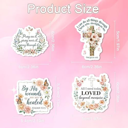Boho Bible Verse Stickers - 100 Pcs Flower Christian Water Bottle Stickers, Holographic Waterproof Scrapbook Sticker, Vinyl Decals for Luggage Laptop Journal - style: Boho Bible