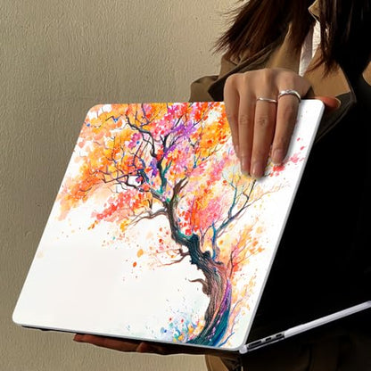 Compatible with MacBook Air 13 inch Case M1 A2337 A2179 A1932 2021 2020 2019 2018 Release with Retina Display & Touch ID, Crystal Pattern Plastic Hard Shell Case Cover, Phoenix Tree Flowers - color: Phoenix Tree Flowers