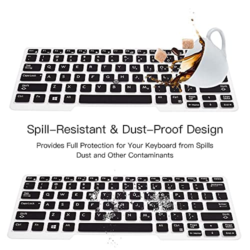 Keyboard Cover for Dell Latitude E7450 E7470 E5470 E7480 5480 5490 5491 7490, Dell Latitude 3340 E3340 Laptop Keyboard Protector Ultra Thin Soft Keyboard Skin, Black (US Layout, with Pointing) - color: Black