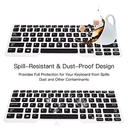 Keyboard Cover for Dell Latitude E7450 E7470 E5470 E7480 5480 5490 5491 7490, Dell Latitude 3340 E3340 Laptop Keyboard Protector Ultra Thin Soft Keyboard Skin, Black (US Layout, with Pointing) - color: Black