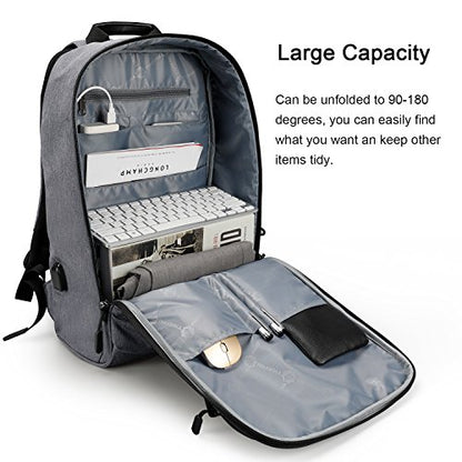 Slim Business Lightweight Laptop Backpack for Women Men with USB Charging Port, College Computer Backpack Fit Up to 13 14 Inch Macbook & Laptops