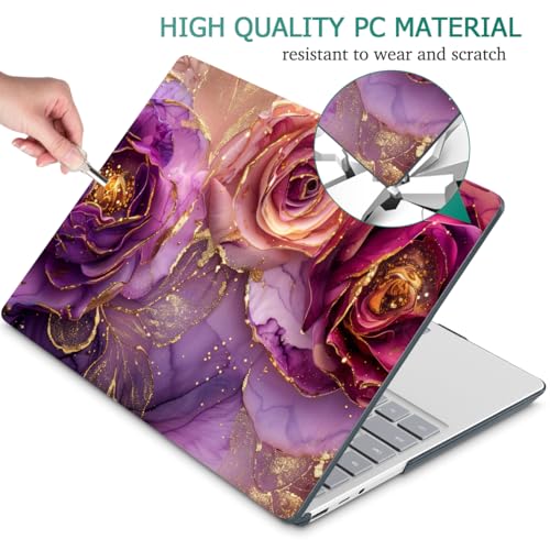 Mektron Surface Laptop Go 12.4 inch Case Compatible with Go 3/2/1 Microsoft Surface Laptop 12.4" Cover 2023-2020 Releases Model 1943/2013 Plastic Hard Shell Case with Screen Protector, Marble Flowers - color: Marble Flowers