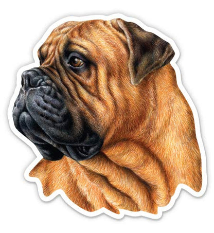 Bullmastiff - 3" Vinyl Sticker - for Car Laptop I-Pad Phone Helmet Hard Hat - Waterproof Decal - size: 3"