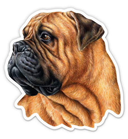 Bullmastiff - 3" Vinyl Sticker - for Car Laptop I-Pad Phone Helmet Hard Hat - Waterproof Decal - size: 3"