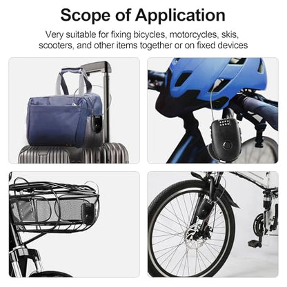 JAGASOL Motorcycle Helmet Lock, 4 Digit Combination 27.5 Inch Retractable Cable Lock for Snowboard, Bike Luggage Backpack Scooter Suitcase Ski, Small Multi-Function Secure Lock for Travel, Black - color: Black