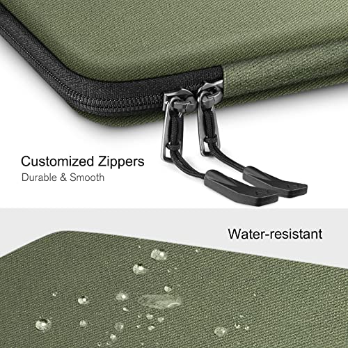 FINPAC 13-inch Hard Laptop Sleeve Case + Charger Case Small Electronic Organizer Bag Light Green