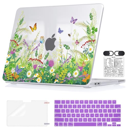 Botanical Floral & Butterfly Case for 2026 MacBook Neo 13 Inch A3404 | Nature-Inspired Pattern. Whimsical Vibrant Aesthetic. 5-in-1 Accessories Kit. Perfect for Students&Office. Not for Air/Pro 13 - color: Botanical Floral & Butterfly